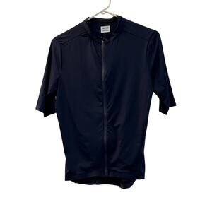 Risesbik Cycling Jersey Zipper Pocket Short Sleeve Light Weight Blue Size Medium